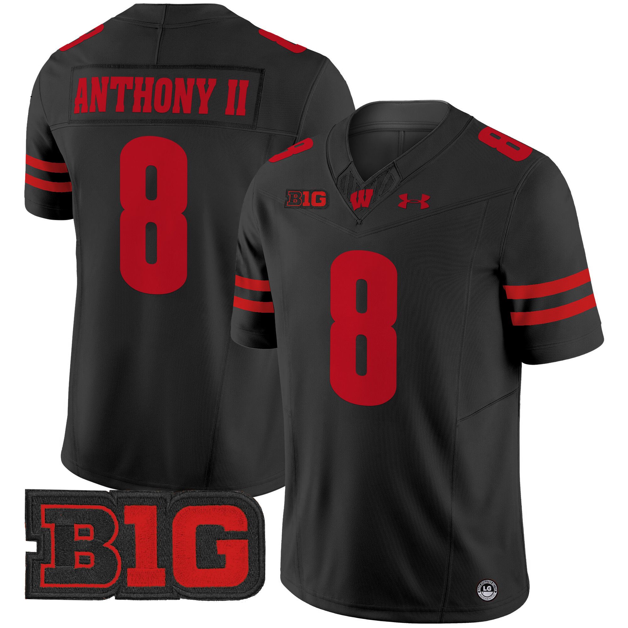 Men Wisconsin Badgers #8 Anthony ii Black 2024 Vapor Limited NCAA Jersey style 1